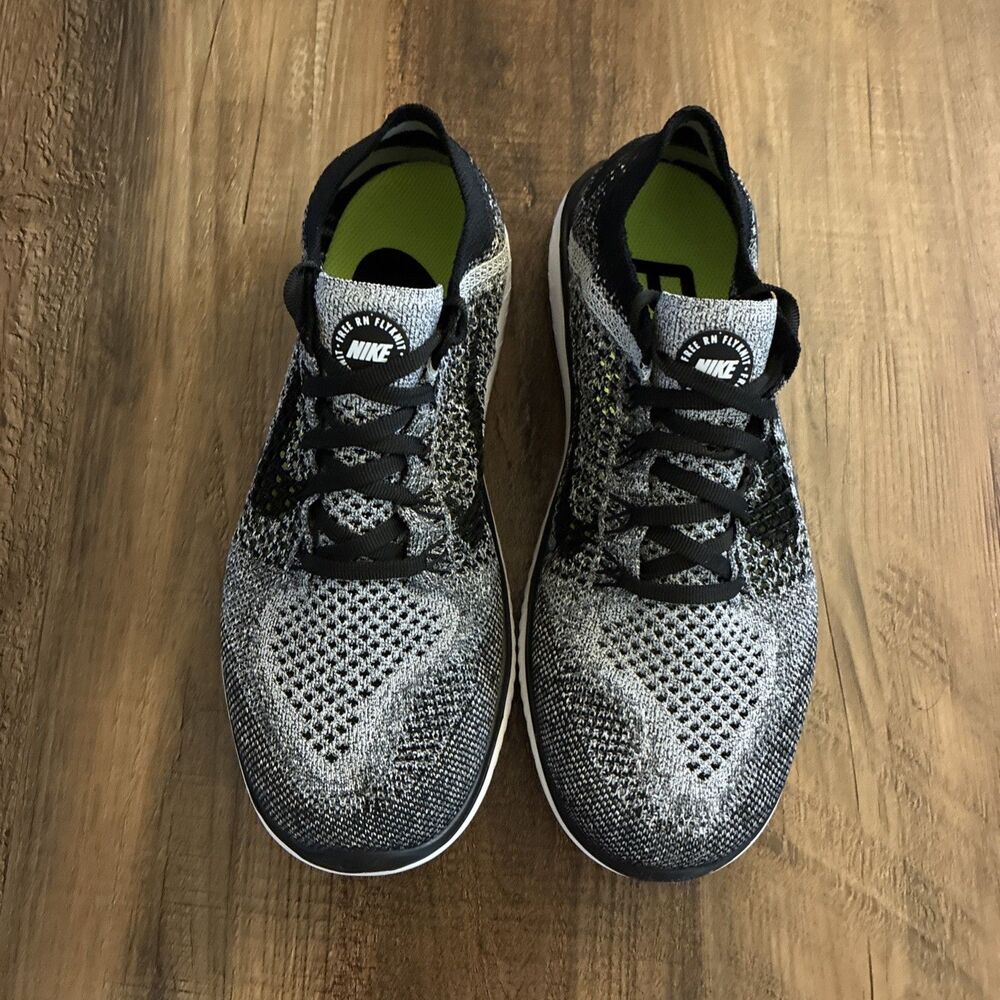 Nike Free RN Flyknit 2018 Running Shoes Women Sz 8 Black White Oreo 942839-101 - Picture 3 of 7
